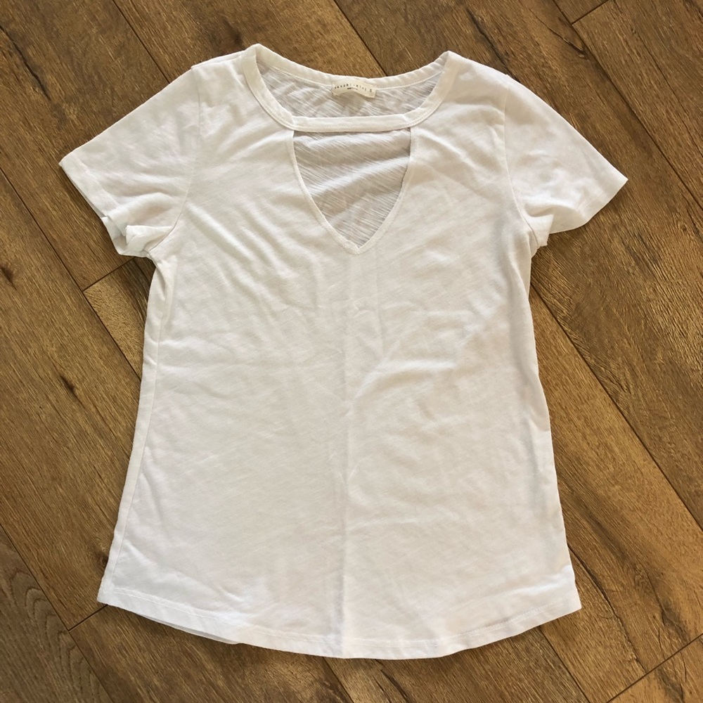 White cutout t-shirt